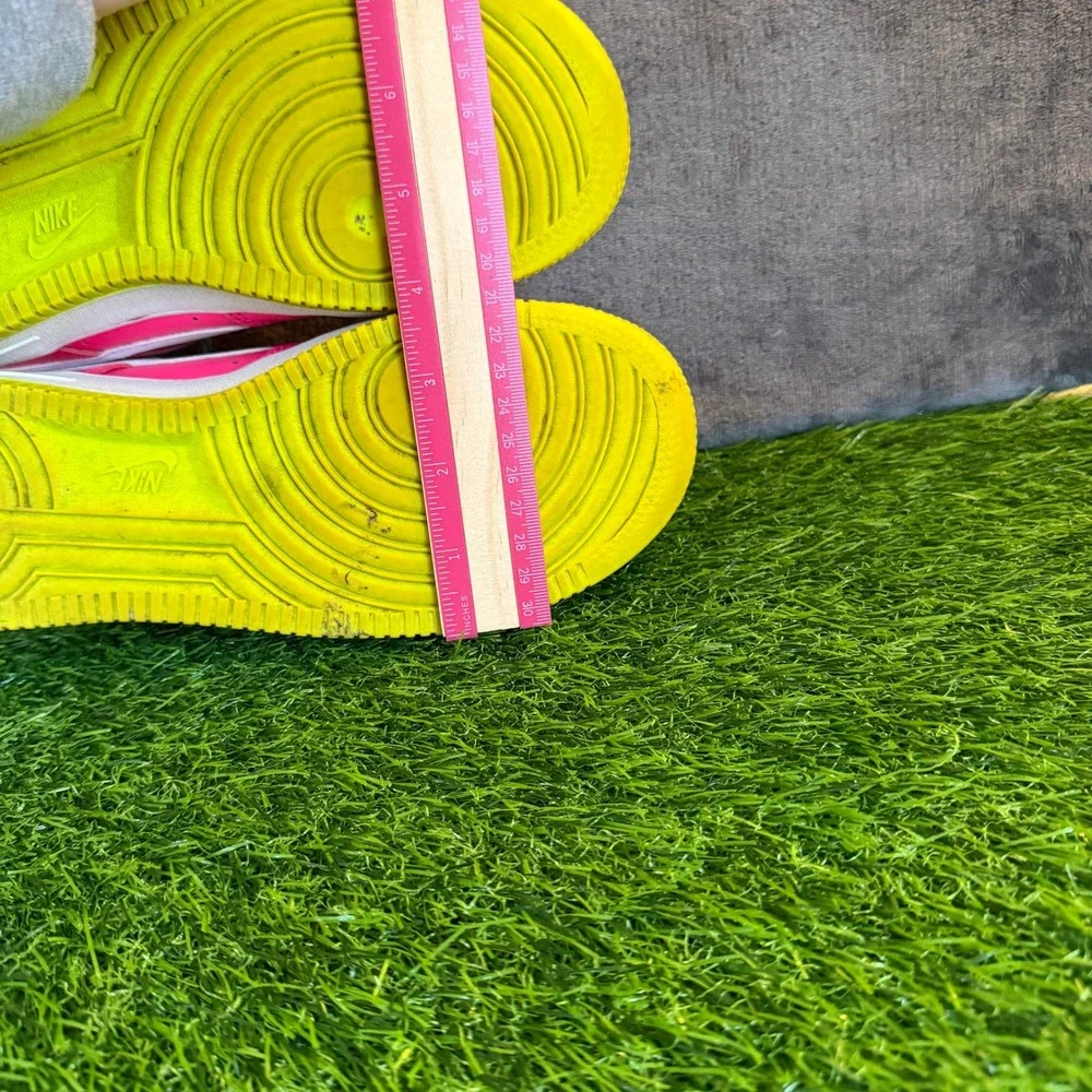 Nike Air Force 1 Low Kids Pink White‎ Green Yellow Lace Up Athletic Shoes 5.5Y